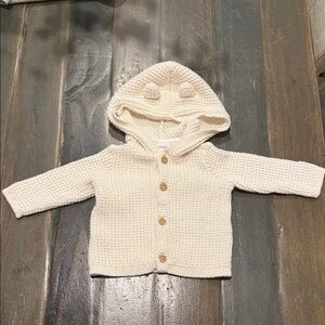 Carter's Ivory Knit Baby Sweater with Hood